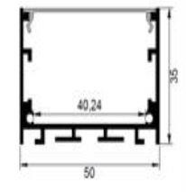 AL-DELTA-SU-2m-ANODA, AluLight profil nawierzchniowy 50x35mm do taśm LED 30mm anodowany, dl 2mb