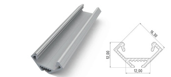 AL12-GLC2-RW-1000, Narożny profil ALU surowy 1000mm CORNER raw alu
