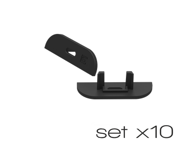 AL12-GLS4-AB-EC-SET10, komplet zaślepek czarnych do 10 profili GLS4 endcap set for 10 profiles