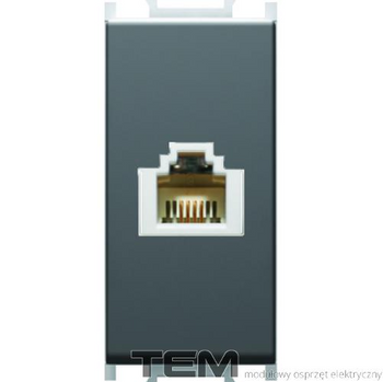 GNIAZDO TELEFONICZNE 1M CZARNY-MAT KM36SB