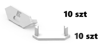 AL12-GLC1-LW-EC-SET10, komplet zaślepek bialych do 10 profili GLC1 endcap set for 10 white profiles