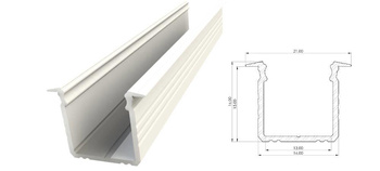 AL12-GLG3-LW-1000, Wpuszczany profil ALU biały lakier 15x16mm 1000mm GROOVE white lacquer