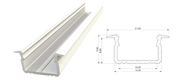 AL12-GLG2-LW-1000, Wpuszczany profil ALU biały lakier 9x16mm 1000mm GROOVE white lacquer