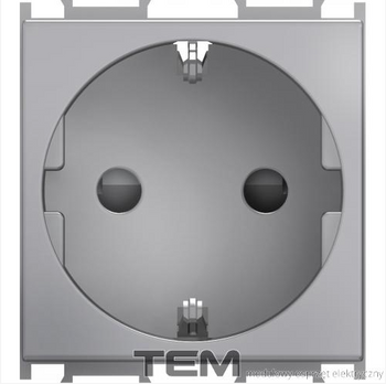 GNIAZDO SCHUKO 2M SREBRNY-MAT VM10ES