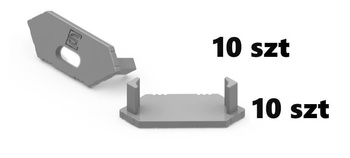 AL12-GLC1-AS-EC-SET10, komplet zaślepek szarych do 10 profili GLC1 endcap set for 10 silver profiles