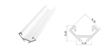 AL12-GLC2-LW-3000, Narożny profil ALU biały lakier 3030mm CORNER white lacquer