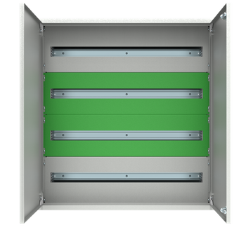 Zestaw rozdzielnica + maskownice + segmenty DIN i-Future w kolorze Loxone wysokość standard. szerokość standard. szara. E.MS-H20-W20-D20-7035-00